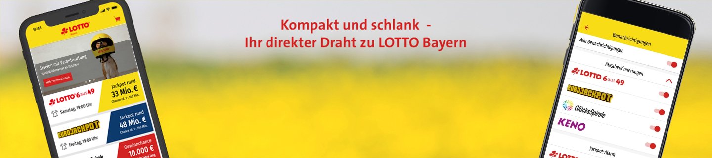 Kompakt und schlank  - die neue LOTTO Bayern App